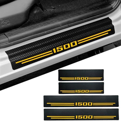 Car Accessories 4 Pcs Carbon Fiber Door Sill Scuff Protector Auto Door Entry - Image 2