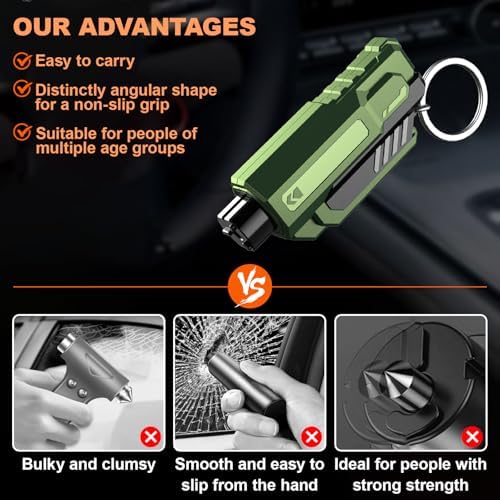 4PCS Car Window Breaker Seatbelt Cutter, Emergency Keychain Car Escape Tool - Image 3