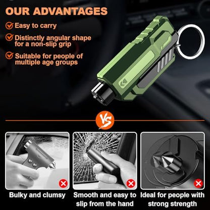 4PCS Car Window Breaker Seatbelt Cutter, Emergency Keychain Car Escape Tool - Image 3