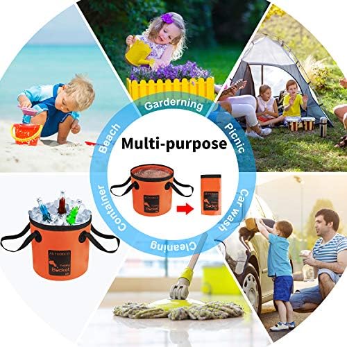 Collapsible Bucket 5 Gallon Container Folding Water Bucket Portable Wash Basin - Image 6