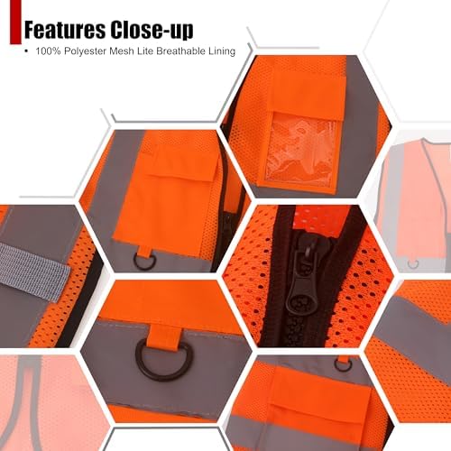 Safety Vest for Men Women Hi Vis Vest - Image 3