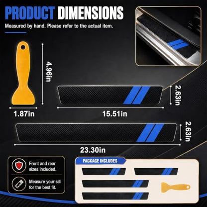 4PCS Car Door Entry Guard Sticker, Car Door Sill Protector - Image 2
