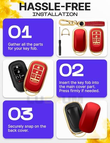 Lucrum Compatible with Honda Key Fob Cover & Keychain - Image 6