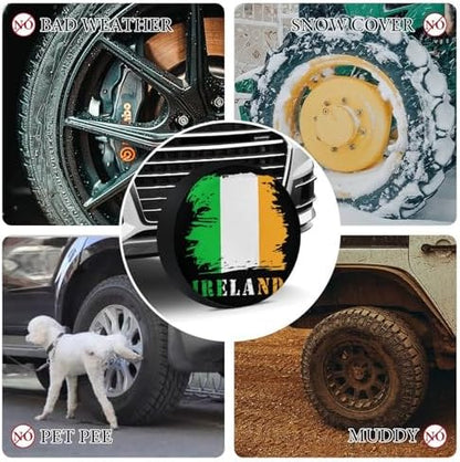 Generic Vintage Ireland Irish Flag Tire Covers, Dust-Proof Weatherproof Wheel - Image 4