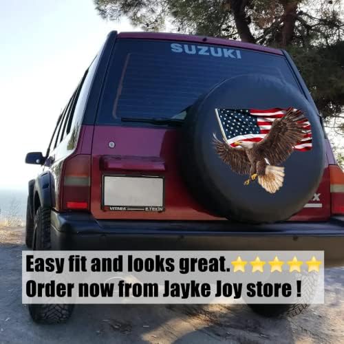 American Eagle USA Flag Spare Tire Cover PVC Leather Fit RV SUV - Image 6