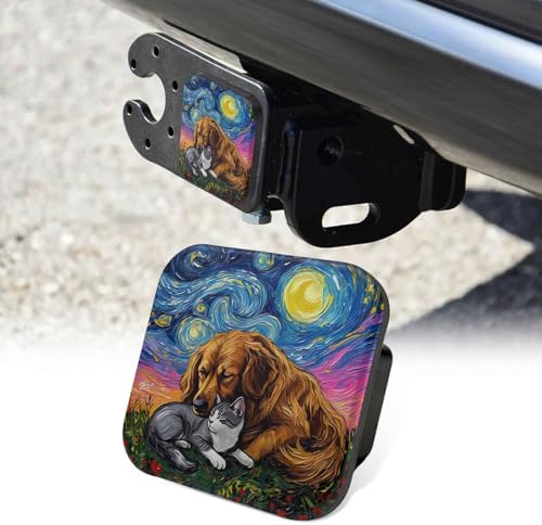 2 Inch Dog Cat Night Sky Trailer Hitch Cover Rubber Receiver Tube Plug Cap by Unknown
