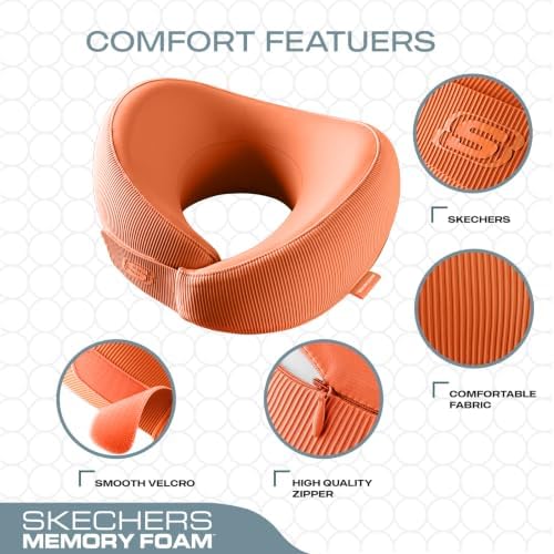 Skechers Memory Foam Neck Pillow, Comfortable & Breathable Travel Pillow - Image 3