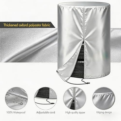 4 Tire Storage Cover, Heavy Duty Waterproof Fade Resistant Wheel Protector - Image 3