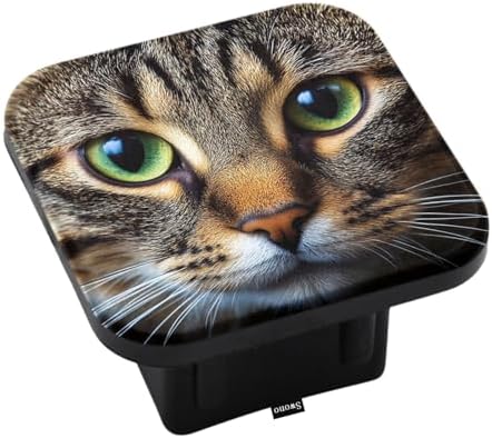 Swono Cat Head Hitch Receiver Cover Cute Green-Eyed Cat Pet Kitten Sturdy by Swono