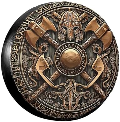 Viking Axe Spare Tire Cover Wheel Protectors Weatherproof Sun Protection Covers by Gayruaicjz