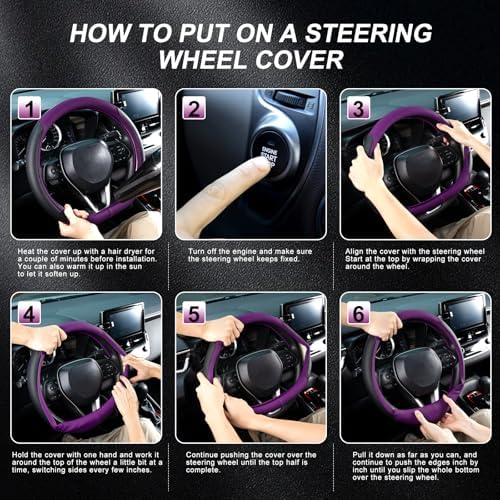 SEG Direct D Shaped Steering Wheel Cover 14.5-15 inch - Image 5