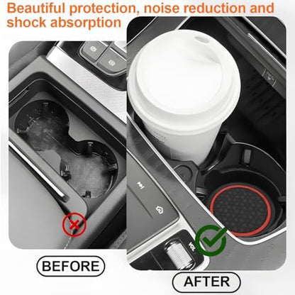 HZEL Car Cup Holder Coasters, Recessed Automotive Drink Mat Decoration - Image 4