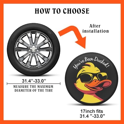 OYIXIO Waterproof PU Leather Spare Tire Cover，17" Duck Tire Cover - Image 5