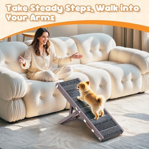 Pawaboo Dog Ramp for Couch Foldable, 5 Ajustable Height from 9.8" to 20.5" - Image 5