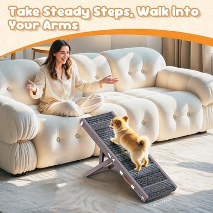 Pawaboo Dog Ramp for Couch Foldable, 5 Ajustable Height from 9.8" to 20.5" - Image 5