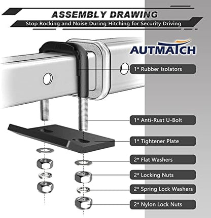 AUTMATCH Hitch Tightener Anti-Rattle Clamp - Image 3