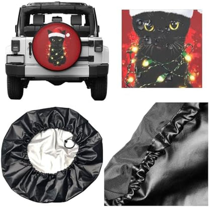 Funny Black Cat Christmas Spare Tire Cover Wheel Protector Universal Fit - Image 5