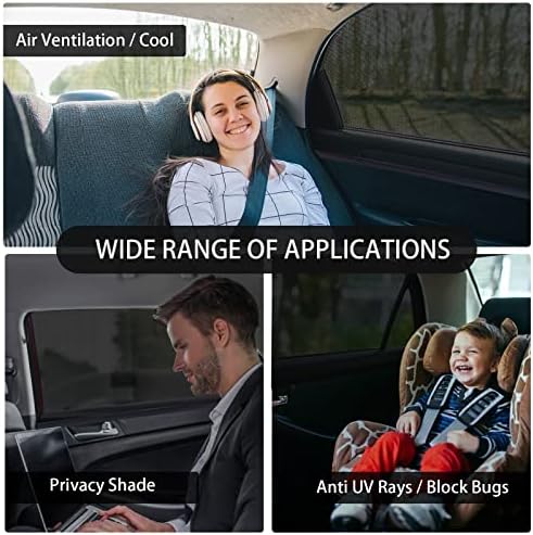 2 Pack Medium Car Rear Side Window Shades Mesh 34" to 43" - Image 3
