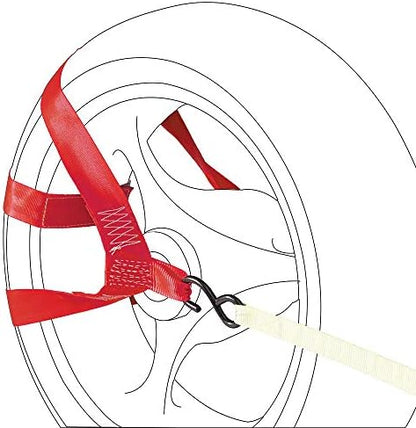 MOTO4U Universal Motorcycle Rear Wheel Tie down Strap in Red - Image 6