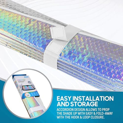BDK Iridescent Mermaid Car Windshield Sun Shade Accordion Folding Sunshade - Image 4
