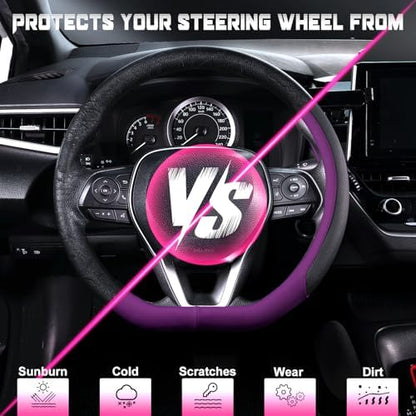 SEG Direct D Shaped Steering Wheel Cover 14.5-15 inch - Image 4