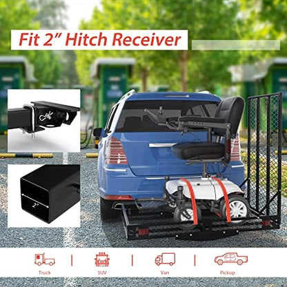 Goplus Mobility Scooter Carrier, 50” x 29.5” Folding Wheelchair Carrier - Image 3