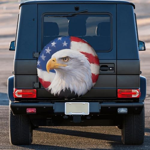 Eagle American Flag Spare Tire Cover Weatherproof Sun Protection Dust-Proof - Image 2