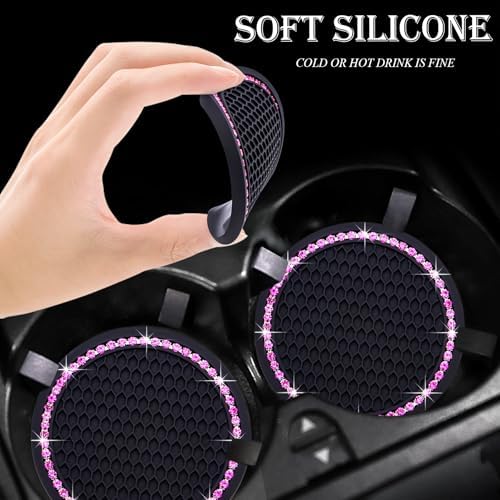 2PCS Bling Cup Holder Coaster, 2.75 Inch Auto Car Cup Holder Insert Coasters - Image 5
