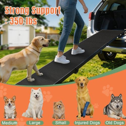 71" Dog Ramp for Car, Extra Long Foldable Hisfox Pet Ramp for Dog - Image 3