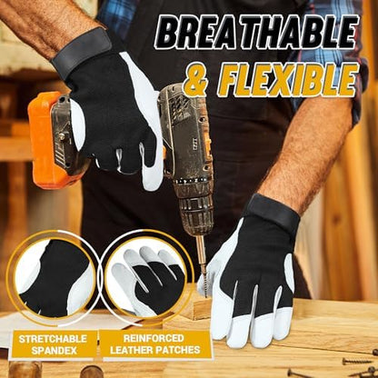 HANDLANDY Work Gloves for Men & Women, Utility Mechanic Working Gloves Touch - Image 3