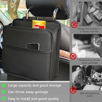 Zpana Car Seat Back Organizer, Leather Multipurpose Hanging Vehicle Backseat - Image 4