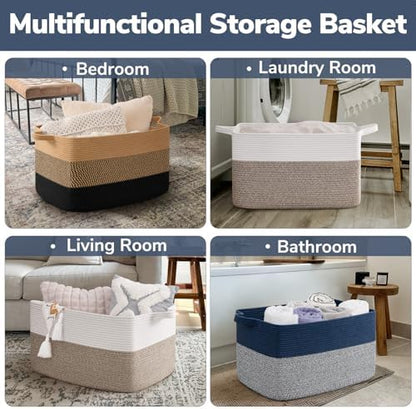 Goodpick 75L Extra Large Woven Blanket Basket - Image 5