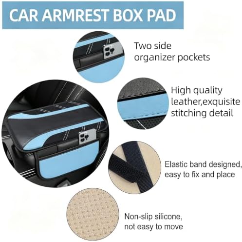 NBTEPEM 6 Pcs Aquamarine Steering Wheel Cover Set, Sport Microfiber Leather - Image 4