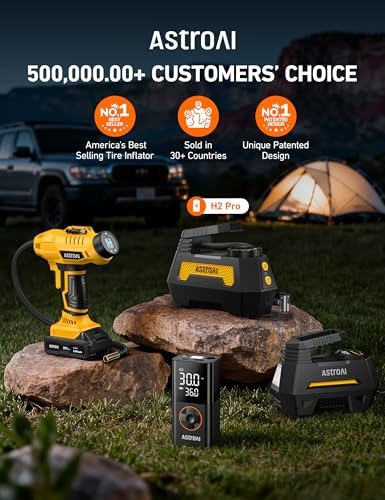 AstroAI H2 Pro Cordless Tire Inflator Portable Air Compressor 12VDC Battery - Image 2