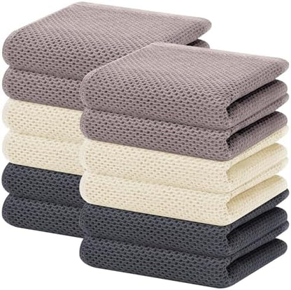 Homaxy 100% Cotton Waffle Weave Kitchen Dish Towels 12-Pack, Mixed Color by Homaxy
