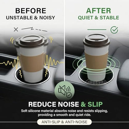 Silicone Car Coasters Set of 4, 2.75" Cup Holder Mats - Image 4