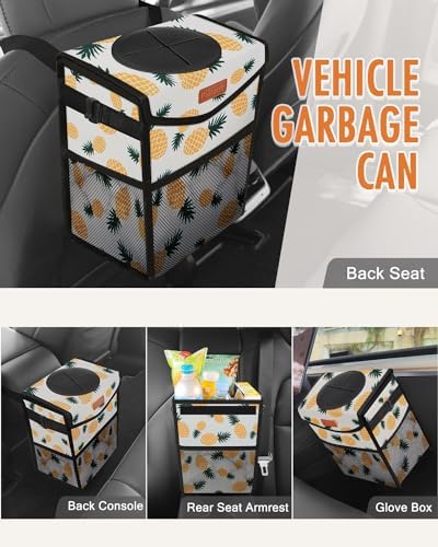 Pritent Car Trash Can with Lid Leakproof Car Garbage Bag Vehicle Trash Bin - Image 6