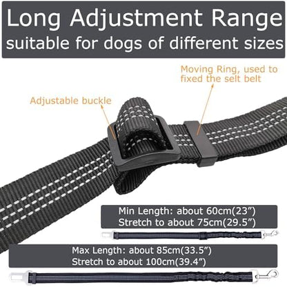 2 Dog Car Harness Seatbelt Seat Belt Leash Travel Accessories Bungee Anti Shock - Image 4