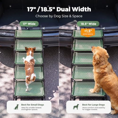 5‑Step Dog Stairs for Car Trunk, 18.5" Wide Foldable Lightweight Pet Stairs - Image 2