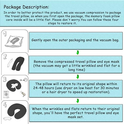 Cute Travel Pillow with Sleep Eye Mask Cartoon Headrest & Neck Pillow - Image 4