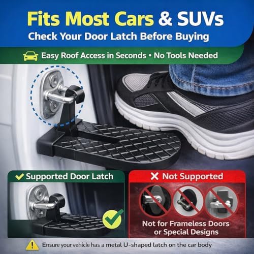 Universal Car Door Step, Foldable Aluminum Alloy Door Latch Step - Image 4