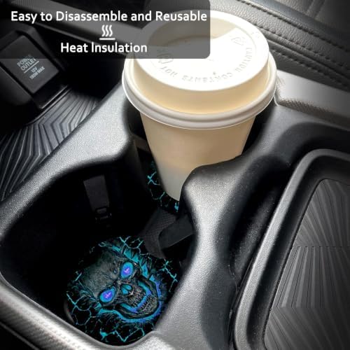 2 Pack Rainbow Car Coasters for Cup Holder, Neoprene Anti Slip Mat - Image 2