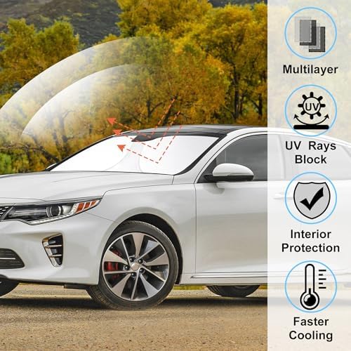 Windshield Sun Shade for 2016-2020 Kia Optima Accessories - Image 2