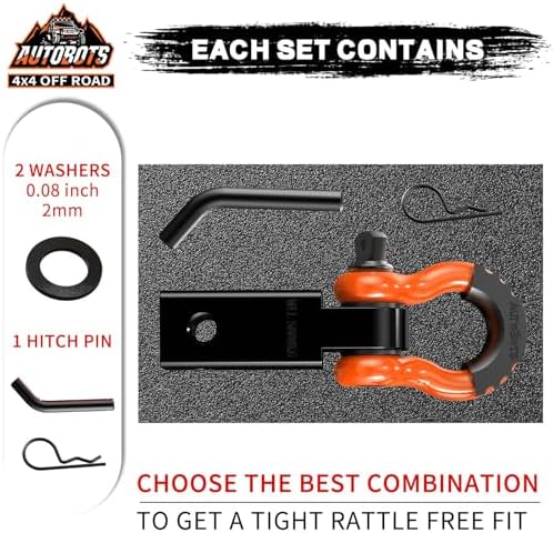AUTOBOTS Tow Hitch Receiver 2" Shackle Hitch Receiver Orange - Image 2
