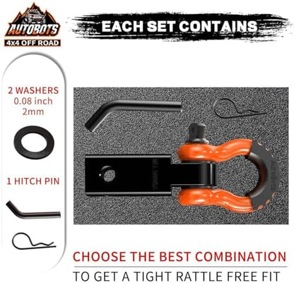 AUTOBOTS Tow Hitch Receiver 2" Shackle Hitch Receiver Orange - Image 2