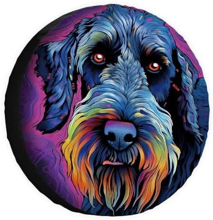 Colorful Giant Schnauzer Dog Spare Tire Cover Pet Animal Wheel Protectors by GUGLILI