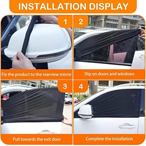 2pcs Car Front Side Window Sunshade Mesh Screen - Image 4