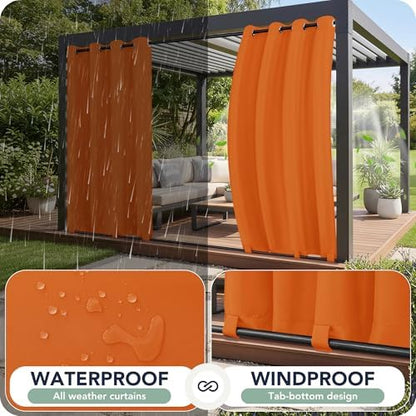Outdoor Curtains for Patio Waterproof 6 Panels, Porch Sun Shade - Image 2