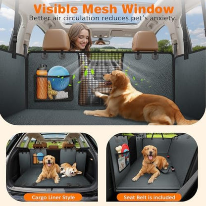 URPOWER PU Leather Hard Bottom Dog Car Seat Cover, Back Seat Extender - Image 4