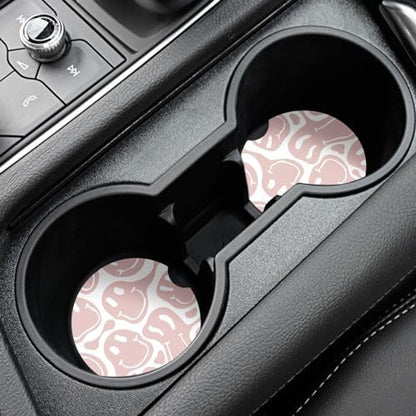 Car Coasters, 2.56 inches Ceramics Heat Resistant Anti Slip Cork Base Car - Image 2